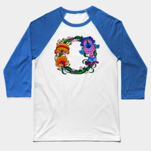 Colorful Flowers Baseball T-Shirt